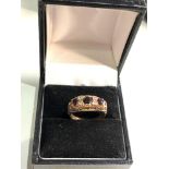 9ct gold garnet gypsy ring weight 3.1g