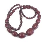 Cherry amber / bakelite bead type necklace no internal streaking weight 58g