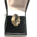 9ct gold smoky quartz cocktail ring weight 7.6g