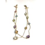 18ct gold gemstone set double row bracelet weight 4.8g