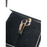 18ct gold sapphire & diamond wrap ring weight 3g