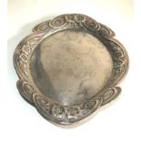 Antique silver trinket tray measures approx 29cm by 20cm weight 200g Birmingham silver hallmarks