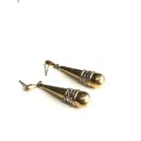 9ct gold ornate drop earrings measure approx 4.2cm drop weight 2.4g