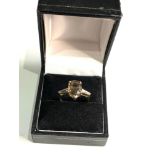 9ct gold smoky quartz stone ring weight 3g