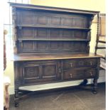 Antique welsh oak dresser, approximate measurements: Height: 72 inches, Width: 72 inches, Depth: