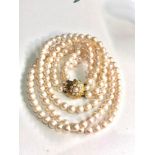 9ct gold clasp multi-strand pearl necklace weight 79g