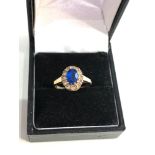 9ct gold paste stone halo ring weight 2.1g