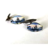 Norway silver and enamel cufflinks