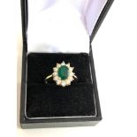 14ct gold stone set halo ring weight 2.9g