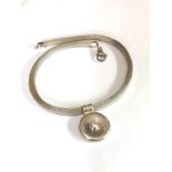 Modernist silver necklace and pendant weight 60g