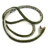 Beaded Turkish snake dated 1917 prisoner of war over 72" long good condition