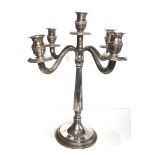 Silver 4 branch candelabra hallmarked 800 measures approx 35cm tall weight 660g