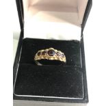 9ct gold antique garnet ring weight 2.7g