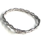 9ct white gold diamond 0.15 panel bracelet weight 9g