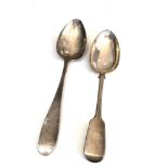 2 antique irish and scottish silver table spoons largest irish silver spoon measures approx 24cm