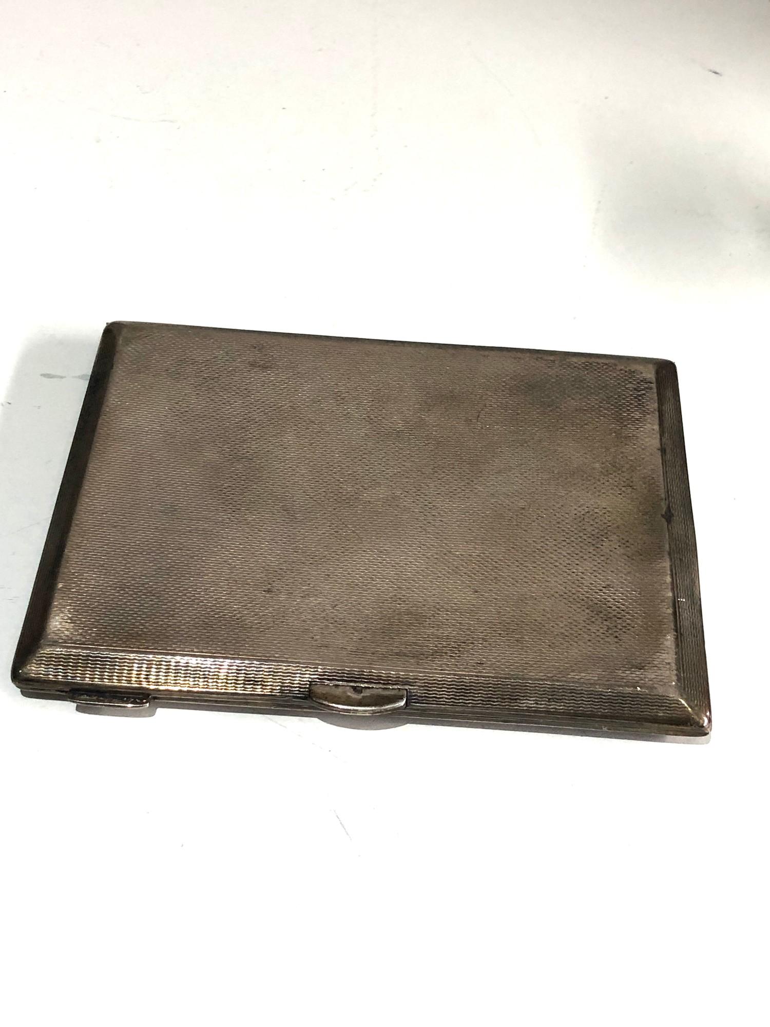 Engine turned silver cigarette case weight 140g