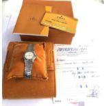 Ebel sportwave ladies quartz wristwatch original box card and booklet in working order but no