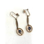 18ct gold sapphire drop earrings measures approx drop weight 2g xrt as 18ct gold