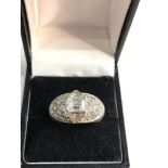 heavy 18ct white gold stone set cocktail ring weight 10.5g