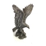 Country artists 1994 stamped 925 sterling silver filled eagle sculpture weight 204g measures