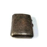 Silver cigarette case Birmingham silver hallmarks weight 60g