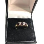 9ct gold garnet gypsy ring weight 2.1g