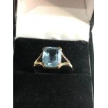 9ct gold blue paste ring weight 3g