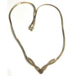 9ct gold flat chain love heart necklace weight 3.2g