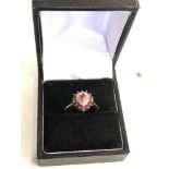 10ct gold diamond & ruby cluster ring by paradise weight 1.8g