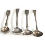 Selection of 4 antique silver mustard spoons weight 44g