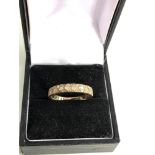 9ct gold diamond band ring weight 2.4g