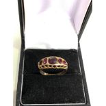 Vintage 9ct gold garnet gypsy ring weight 1.8g