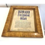 Framed American civil war poster