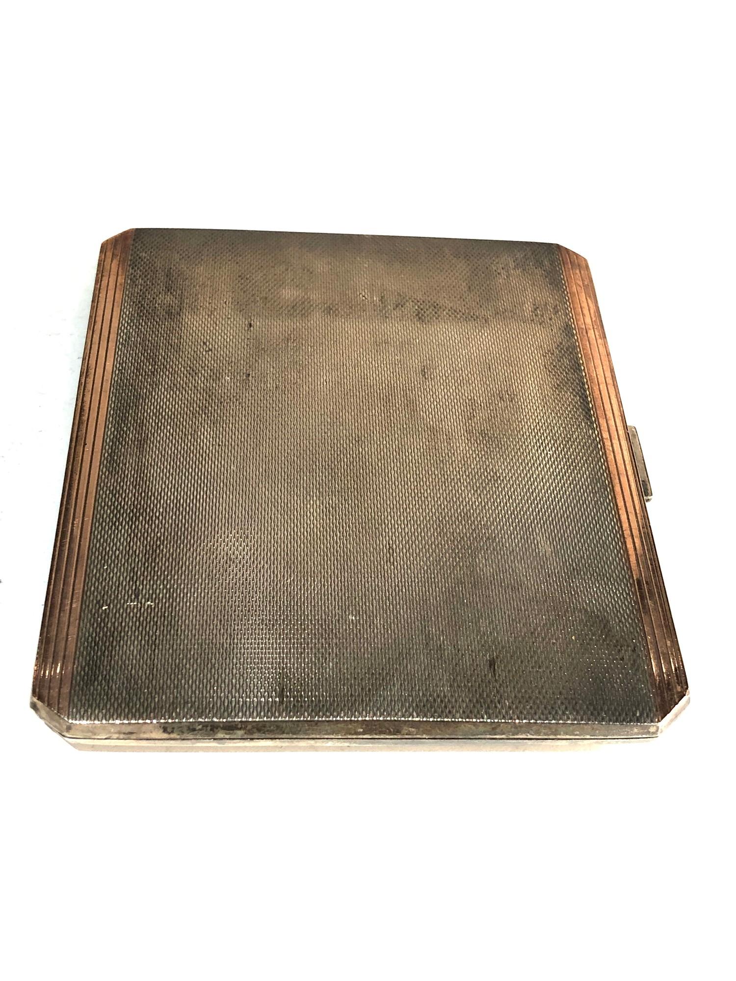 Silver and gold edged cigarette case weight 120g