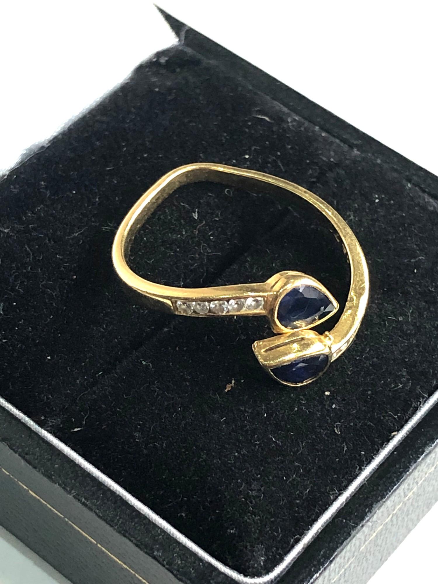 18ct gold sapphire & diamond wrap ring weight 3g - Image 3 of 4
