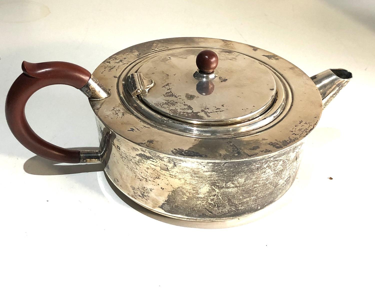Silver teapot Birmingham silver hallmarks weight 340g - Image 4 of 5