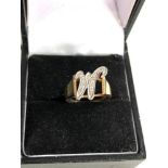 14ct gold diamond initial ring weight 3.3g