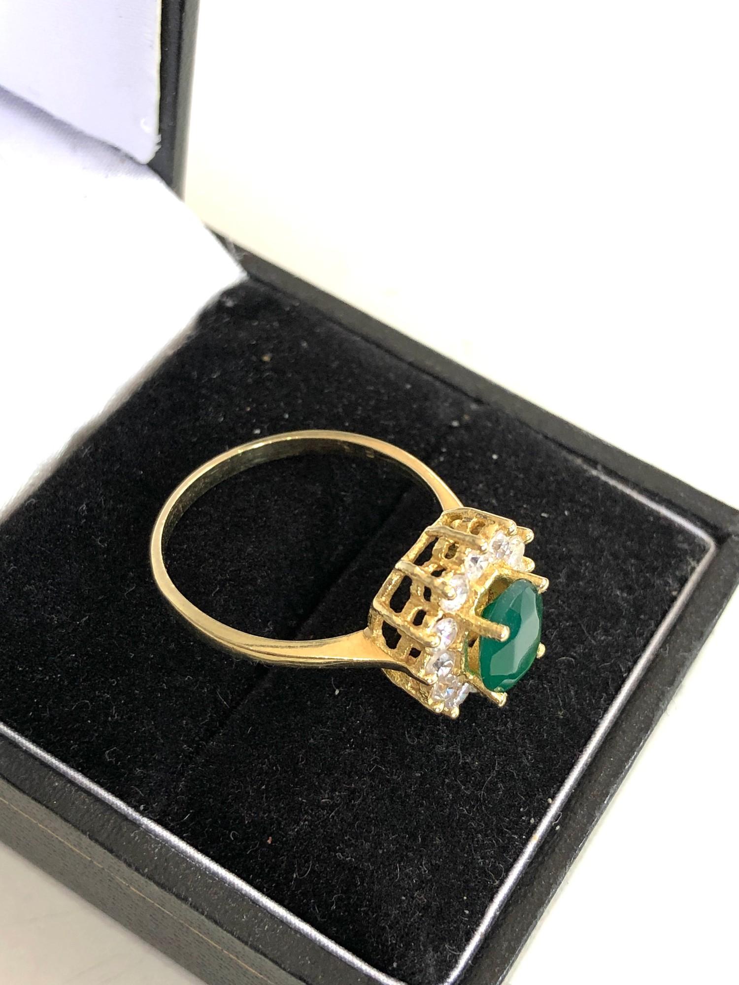 14ct gold stone set halo ring weight 2.9g - Image 3 of 4