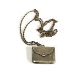 Antique silver stamp envelope on chain