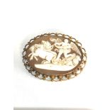 9ct gold antique carved shell cameo brooch 5.2cm by 4.3cm weight 12.7g