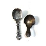 2 antique silver tea caddy spoons age related wear