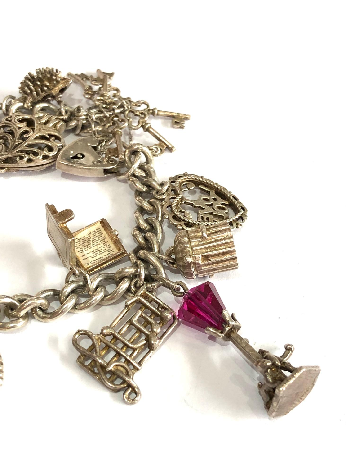 Silver charm bracelet weight 53g - Image 2 of 3