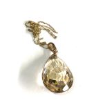 18ct gold citrine drop pendant weight 12.3