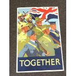 English poster advertising a Together printed for H M Stationery office by Low and Brydone