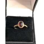 9ct gold cabochon garnet ring weight 1.5g