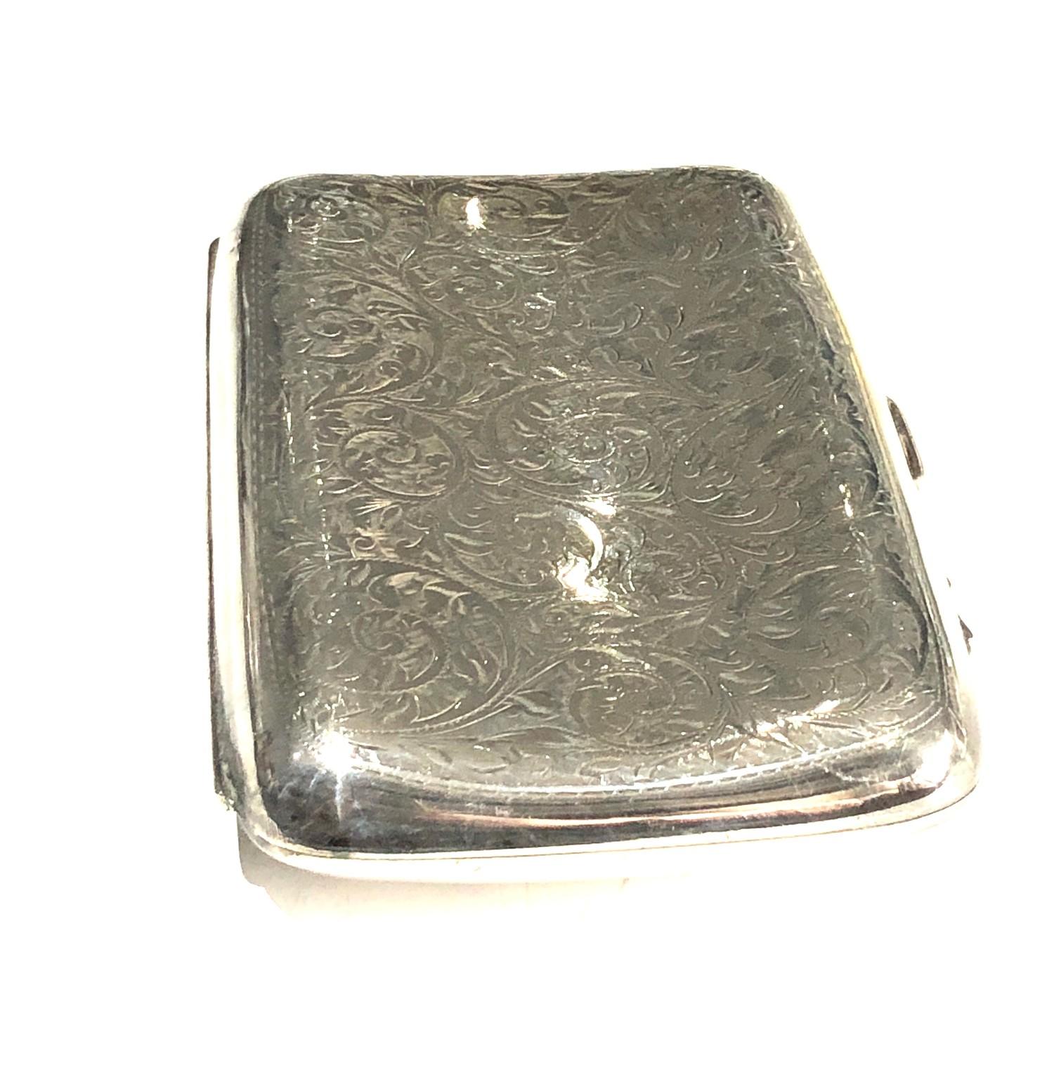 Antique silver cigarette / cigar case weight 180g - Image 3 of 5