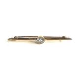 15ct gold antique aquamarine bar brooch measures approx5.6cm long weight 3.5g