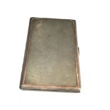 Engine turned silver and gold border cigarette case weight 190g