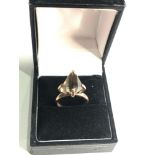 14ct gold fancy cut modernist smoky quartz ring weight 5.1g