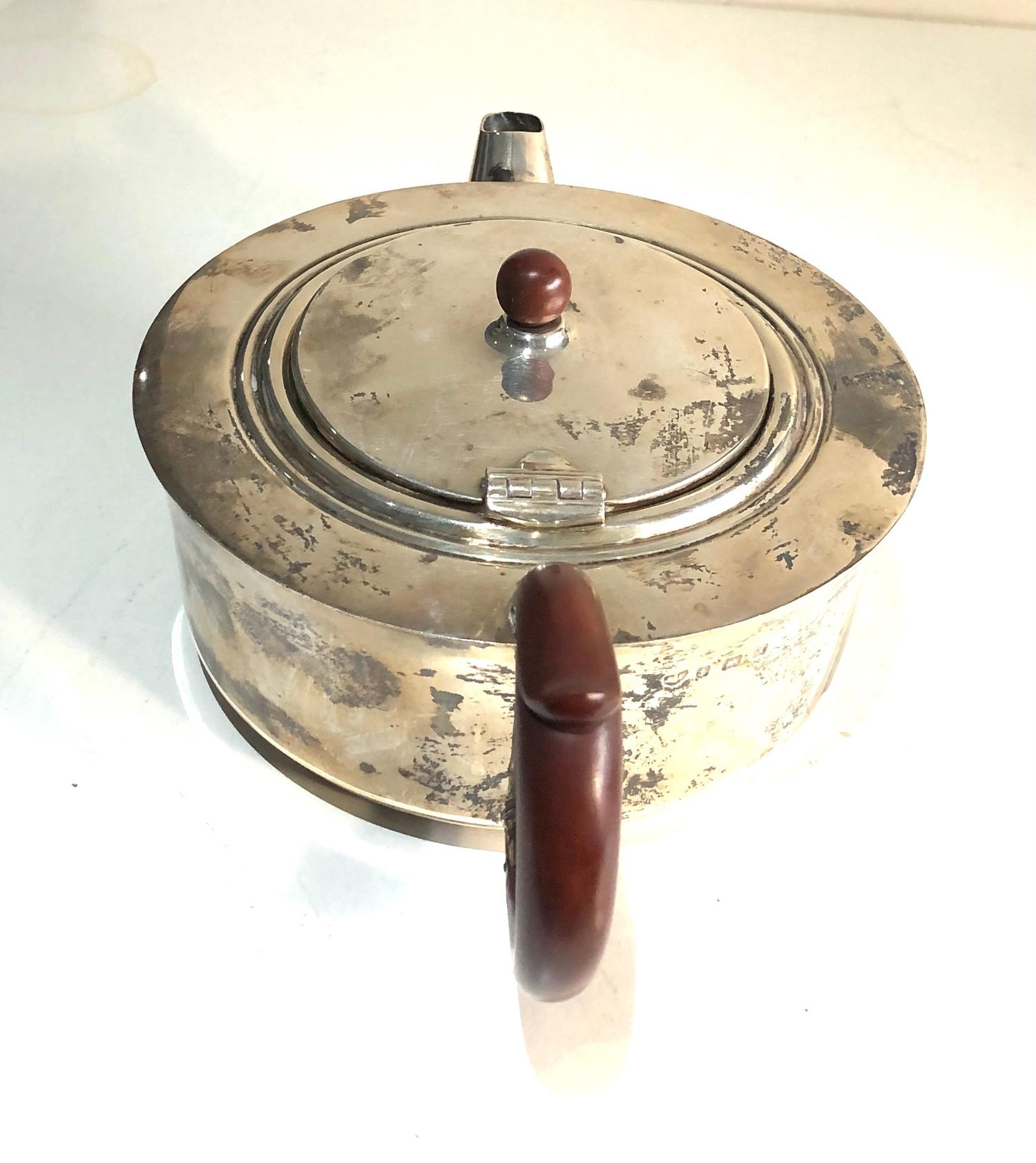 Silver teapot Birmingham silver hallmarks weight 340g - Image 3 of 5